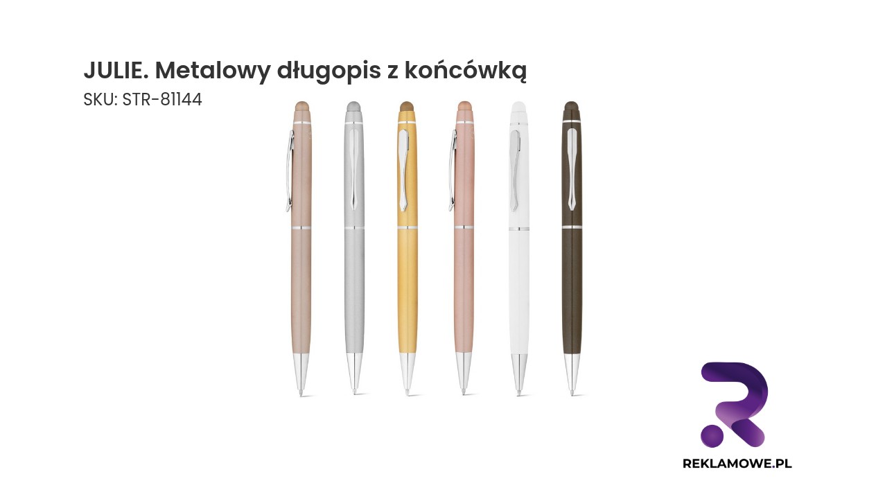 JULIE metalowy długopis z końcówką – elegancki długopis reklamowy