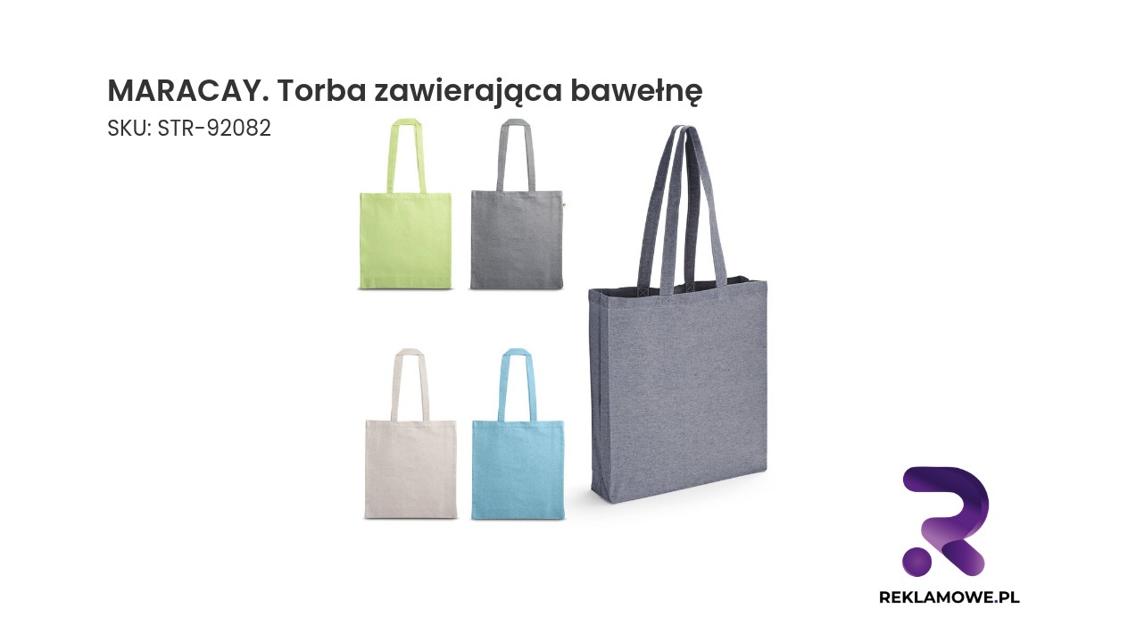 MARACAY. Torba zawierająca bawełnę pochodzącą z recyklingu (70%) z poliestru (30% rPET) (140 g/m²) MARACAY – torba zawierająca bawełnę