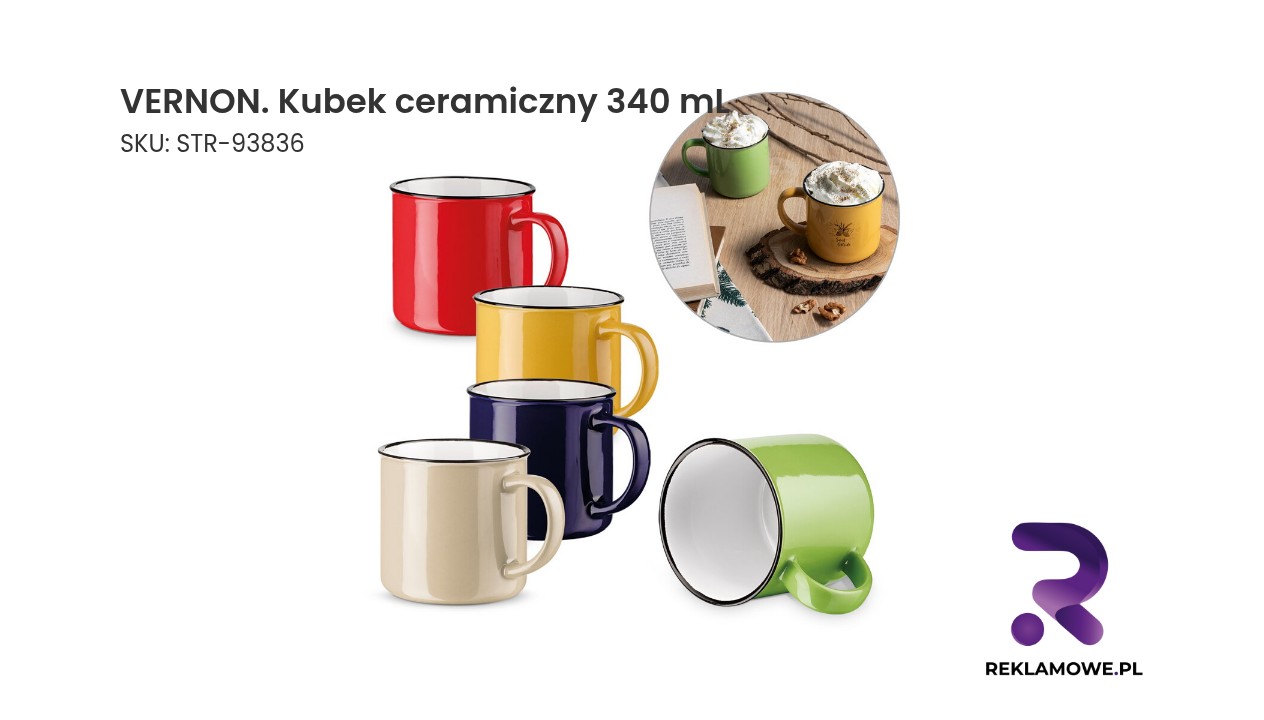 VERNON. Kubek ceramiczny 340 mL VERNON kubek ceramiczny 340 mL - elegancki kubek do kawy i herbaty