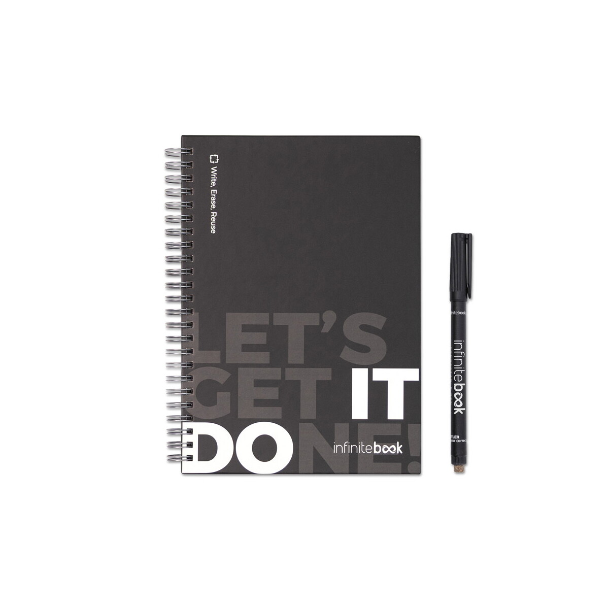 STARTER KIT INFINITEBOOK. Zestaw „Infinitebook” w twardej oprawie, 1 zestaw do czyszczenia, 1 marker i 1 uchwyt na długopis 33211_set